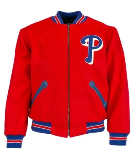 1949 Philadelphia Phillies Red Varsity Wool Jacket