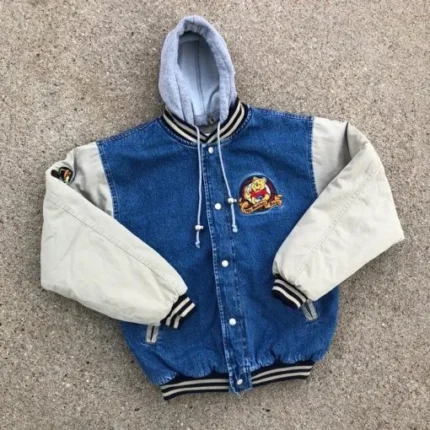 90s Xxxtentacion Winnie The Pooh Varsity Denim Jacket