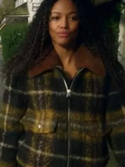 Big Sky Kylie Bunbury Yellow and Black Wool Jacket