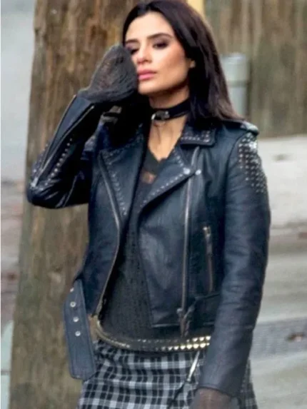 Doom Patrol Season 01 Crazy Jane Studded Black Leather Jacket