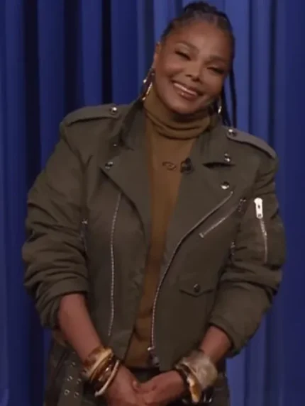 Janet Jackson Jimmy Fallon Show Green Jacket