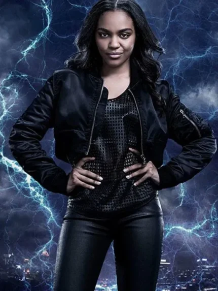 Black Lightning Jennifer Pierce Black Bomber Jacket