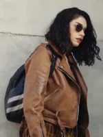 Zeynep Erman The Protector Brown Leather Biker Jacket