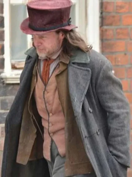 Guy Pearce A Christmas Carol Ebenezer Scrooge Grey Wool Coat